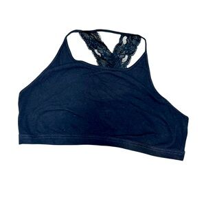 Adore Me Cotton Unlined Bralette w Lace Criss Cross Back